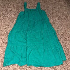 Cat & Jack girls teal dress with pockets sleeveless size large 10/12
